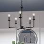 1_Quoizel Prescott 26" Wide Matte Black 5-Light Chandelier