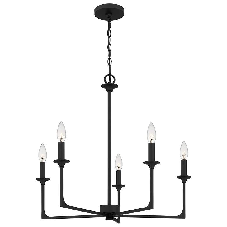 Image 3 Quoizel Prescott 26" Wide Matte Black 5-Light Chandelier more views