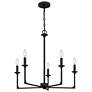 3_Quoizel Prescott 26" Wide Matte Black 5-Light Chandelier more views