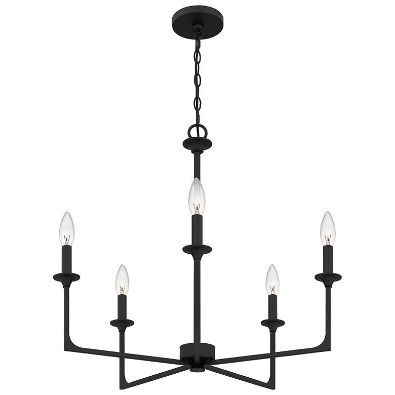 Image 4 Quoizel Prescott 26" Wide Matte Black 5-Light Chandelier more views
