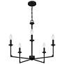 4_Quoizel Prescott 26" Wide Matte Black 5-Light Chandelier more views