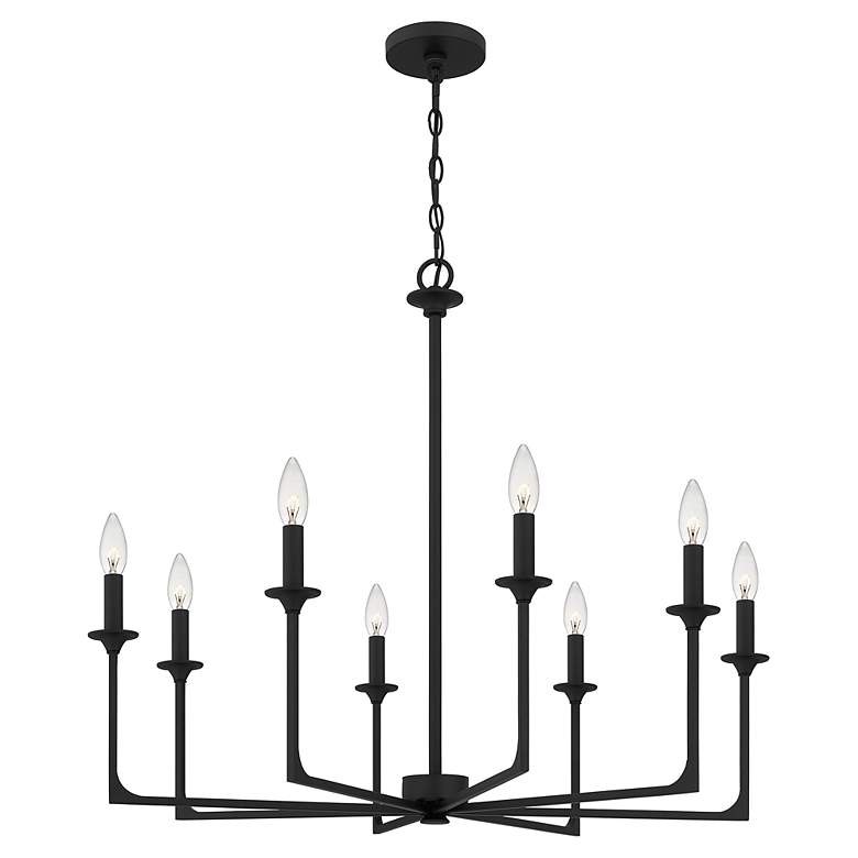 Image 4 Quoizel Prescott 32" Wide Matte Black 8-Light Chandelier more views