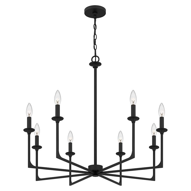 Image 5 Quoizel Prescott 32" Wide Matte Black 8-Light Chandelier more views