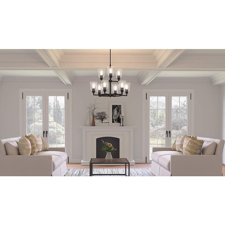 Image 7 Quoizel Prescott 32"W Matte Black 9-Light 2-Tier Chandelier more views