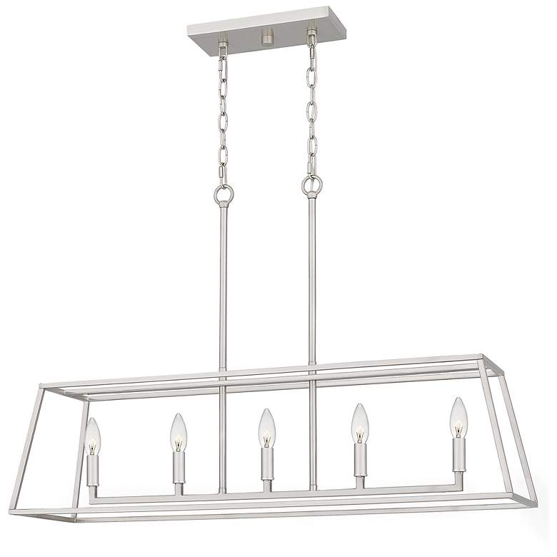 Image 2 Quoizel Prescott 36"W Brushed Nickel 5-Light Island Chandelier