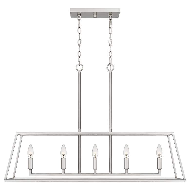 Image 3 Quoizel Prescott 36"W Brushed Nickel 5-Light Island Chandelier more views