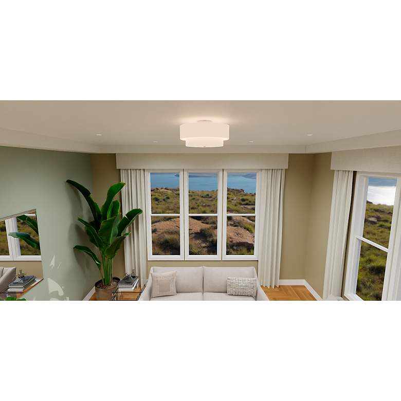 Image 7 Quoizel Prewett 16" Wide Brushed Nickel Ceiling Light more views