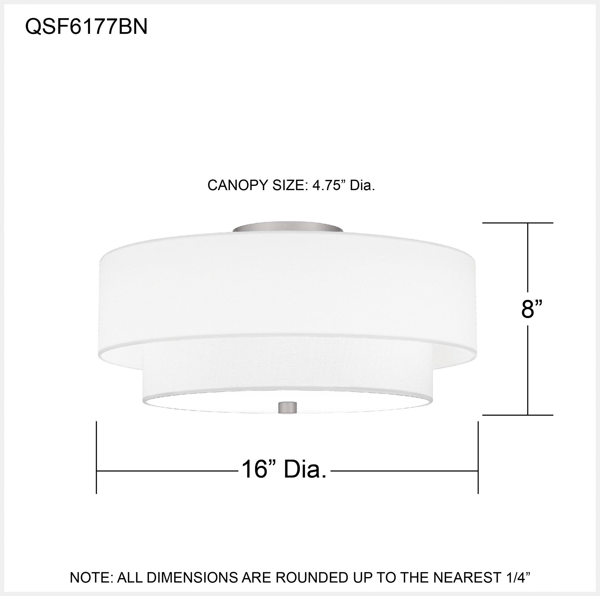Quoizel Prewett 16" Wide Brushed Nickel Ceiling Light in scene