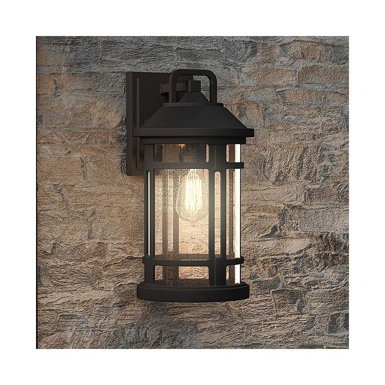 Image 1 Quoizel Quincy 15 1/2 inch High Earth Black Outdoor Wall Light