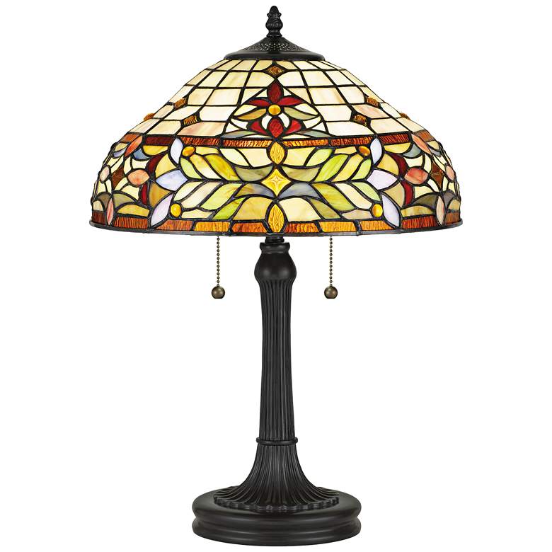 Image 1 Quoizel Quinn 22 1/2 inch High Bronze Tiffany-Style Accent Table Lamp