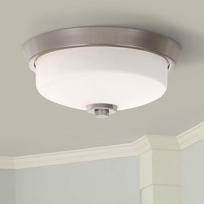 Image 1 Quoizel Radius 13 inch Wide Brushed Nickel Ceiling Light