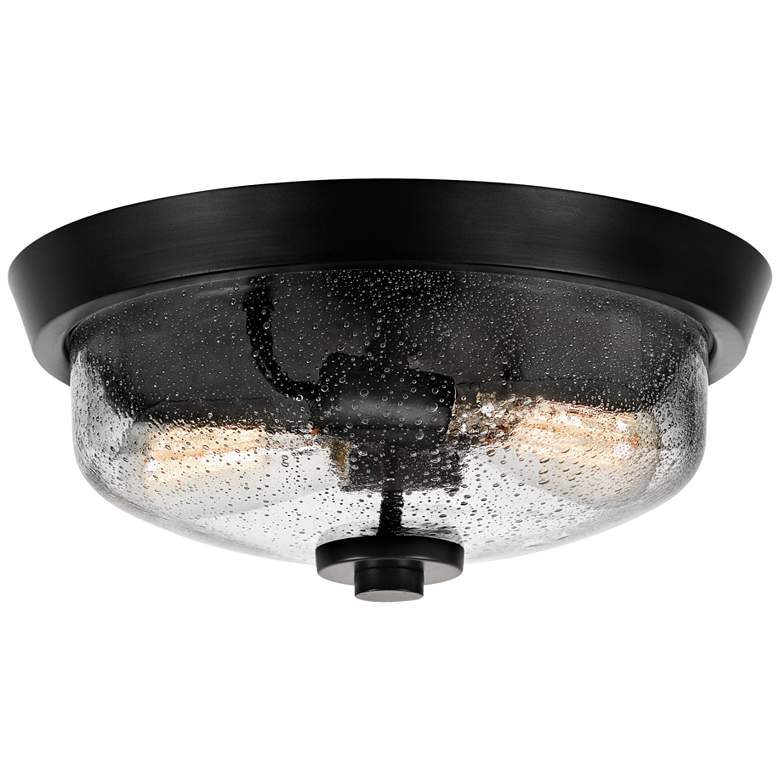 Image 2 Quoizel Radius 13 inch Wide Earth Black 2-Light Ceiling Light