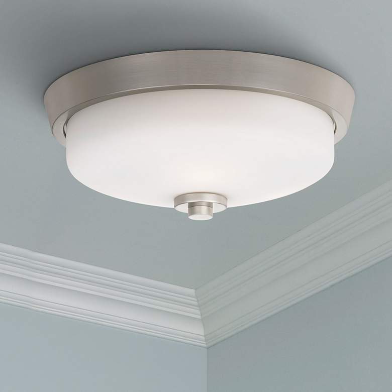 Image 1 Quoizel Radius 14 3/4" Wide Brushed Nickel Ceiling Light