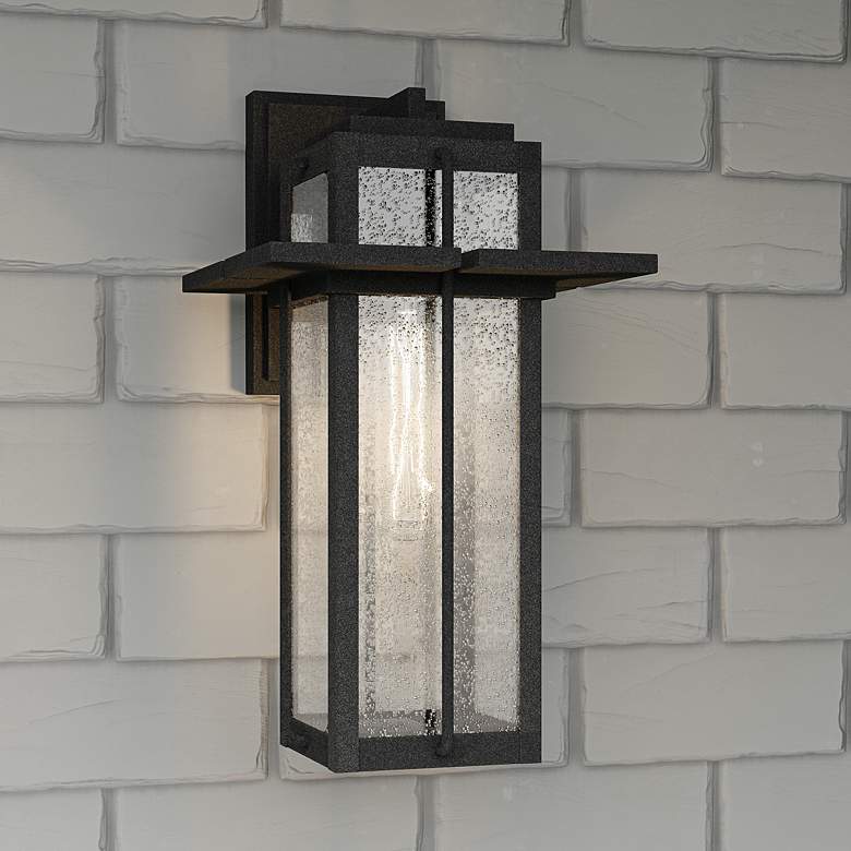 Image 2 Quoizel Randall 16 1/2" High Mottled Black Outdoor Wall Light