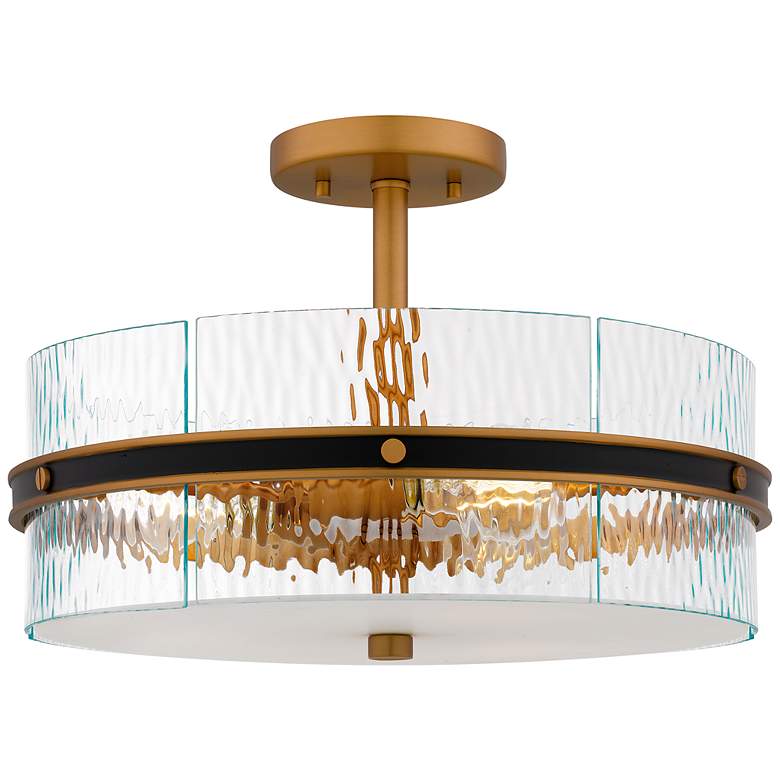 Image 1 Quoizel Reagan 16" Wide Matte Black and Gold Ceiling Light