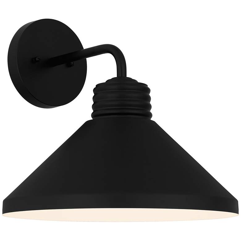 Image 1 Quoizel Rencher 14" Wide 1-Light Matte Black Outdoor Wall Lantern