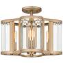 1_Quoizel Renee 15" Wide 4-Light Bronze-Gold Beveled Glass Ceiling Light