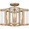 Quoizel Renee 15" Wide 4-Light Bronze-Gold Beveled Glass Ceiling Light