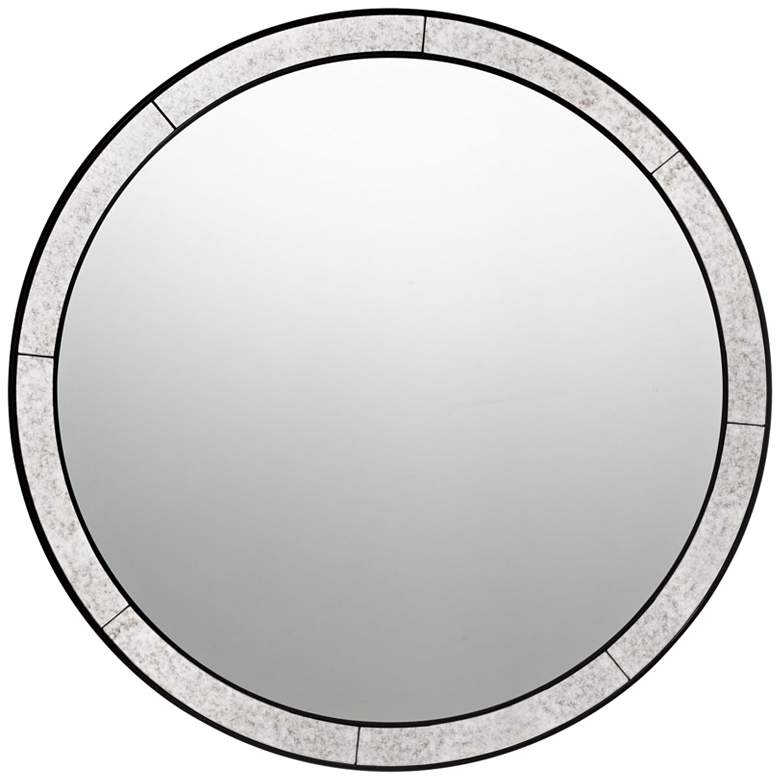 Image 1 Quoizel Revival Black 30" Round Wall Mirror