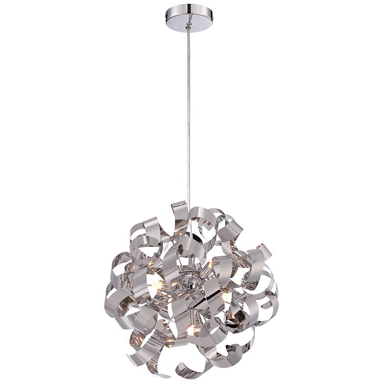 Image 3 Quoizel Ribbons 17" Wide Polished Chrome Pendant more views
