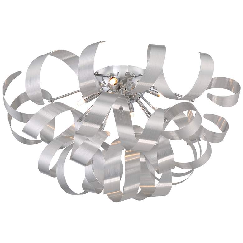 Image 4 Quoizel Ribbons 22" Wide Millenia Chrome Ribbon Ceiling Light more views