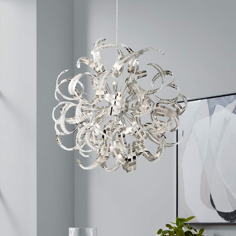 Image 1 Quoizel Ribbons 23" Wide Crystal Chrome 12-Light Chandelier