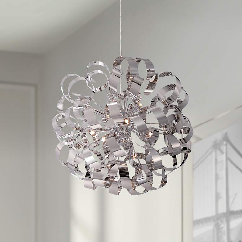 Image 1 Quoizel Ribbons 23" Wide Polished Chrome 12-Light Pendant