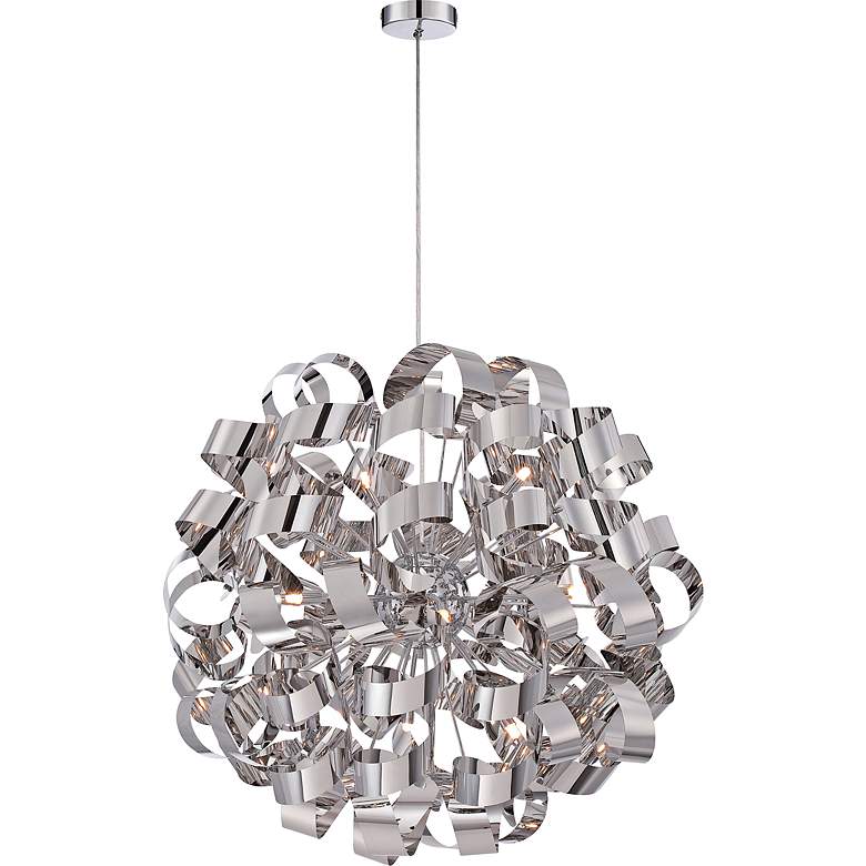 Image 2 Quoizel Ribbons 31" Wide Polished Chrome Pendant