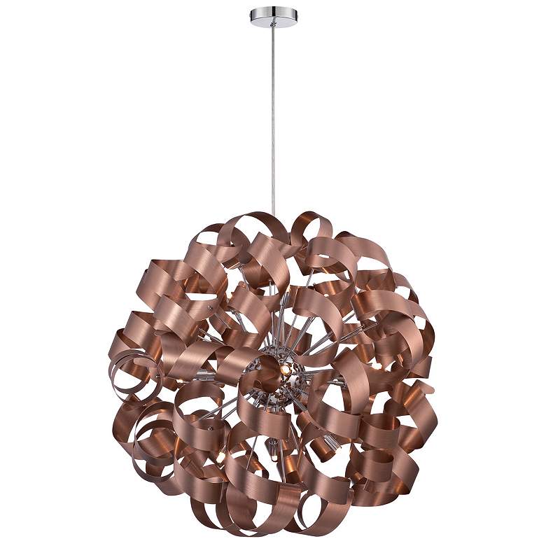 Image 2 Quoizel Ribbons 31" Wide Satin Copper Pendant Light