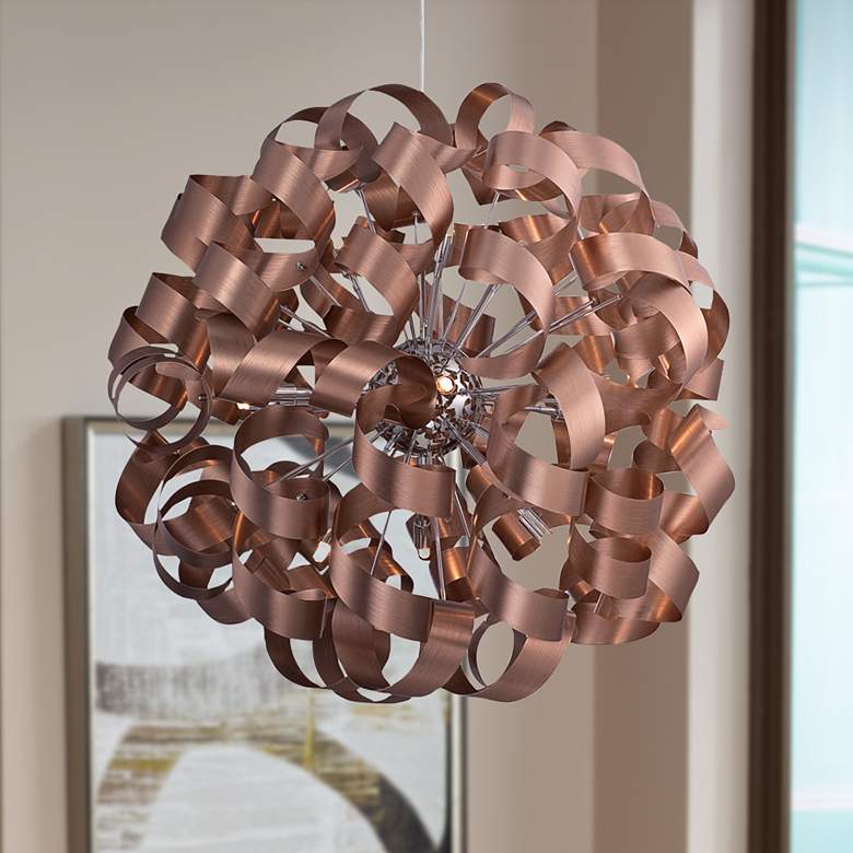 Image 1 Quoizel Ribbons 31" Wide Satin Copper Pendant Light