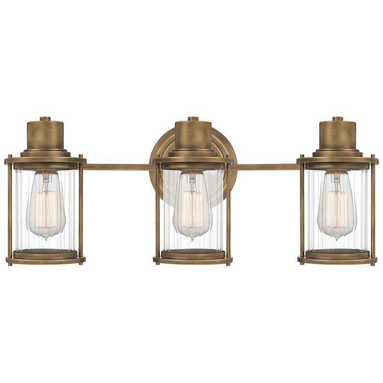 Quoizel Riggs 22&quot; Wide Weathered Brass 3-Light Bath Light