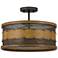 Quoizel Roadhouse 16" Wide Aged Walnut Drum Ceiling Light