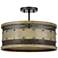 Quoizel Roadhouse 16" Wide Natural Walnut Drum Ceiling Light