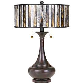 Image2 of Quoizel Roland 21 1/2" High Bronze Tiffany-Style Accent Table Lamp
