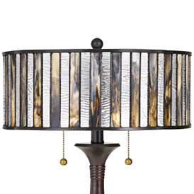 Image4 of Quoizel Roland 21 1/2" High Bronze Tiffany-Style Accent Table Lamp more views