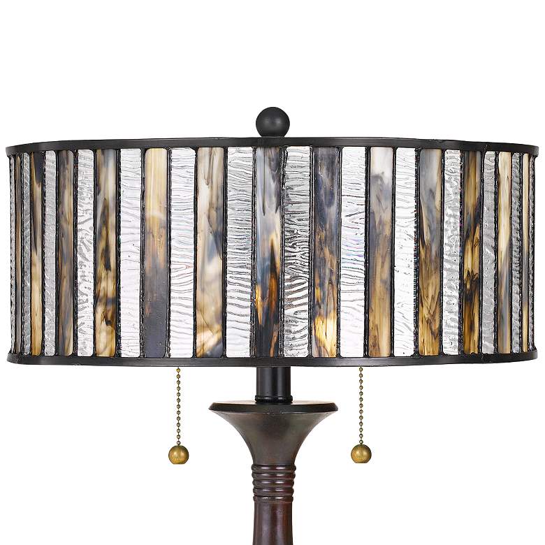 Image 4 Quoizel Roland 21 1/2" High Bronze Tiffany-Style Accent Table Lamp more views