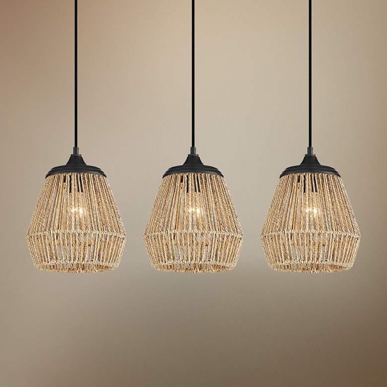 Image 1 Quoizel Romain 31"W Earth Black Linear Multi Light Pendant