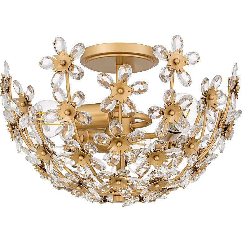 Image 3 Quoizel Rosemary 15 3/4"W Soft Gold 3-Light Ceiling Light more views
