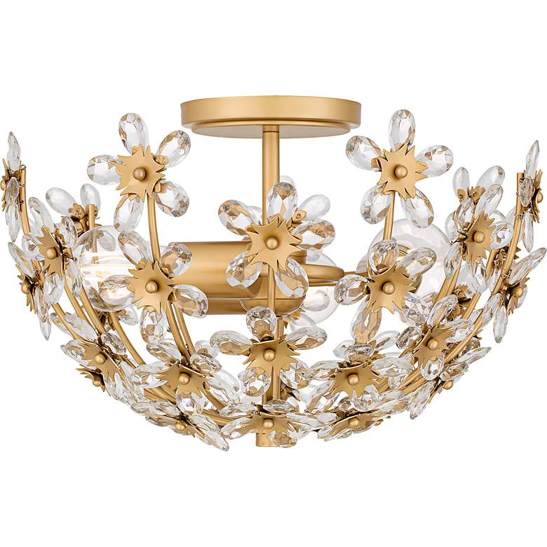 Image 4 Quoizel Rosemary 15 3/4"W Soft Gold 3-Light Ceiling Light more views
