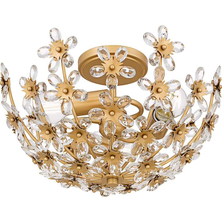 Image 5 Quoizel Rosemary 15 3/4"W Soft Gold 3-Light Ceiling Light more views