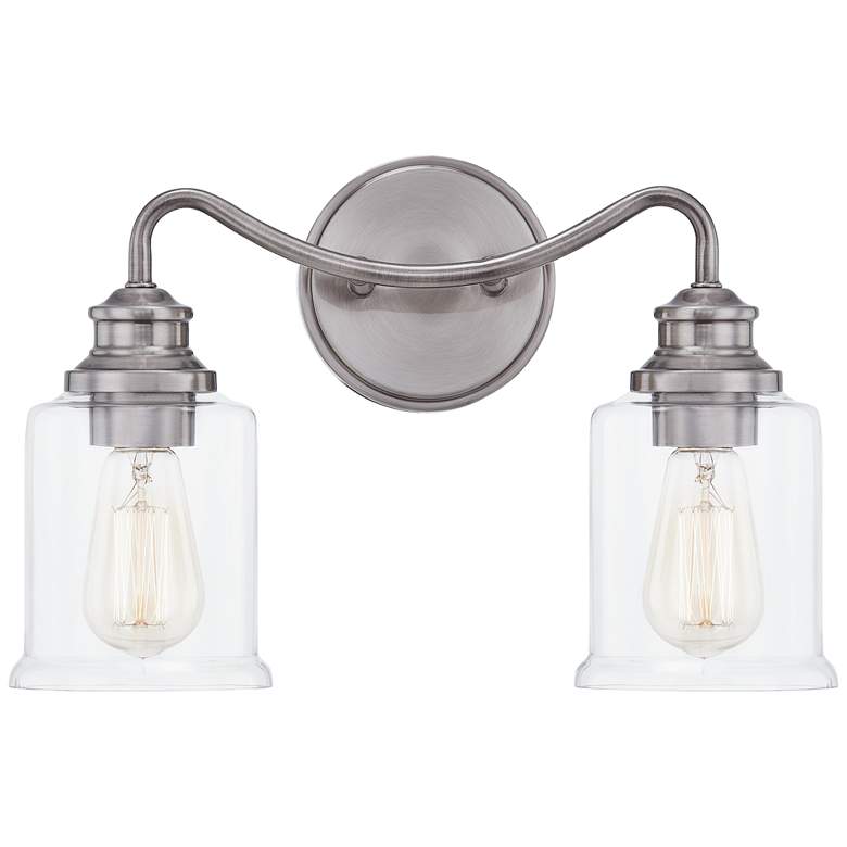 Image 1 Quoizel Rover 10 1/4"H Antique Nickel 2-Light Wall Sconce