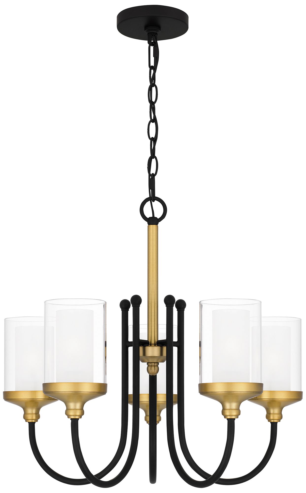 Quoizel Rowland 22" Wide Matte Black 5-Light Chandelier