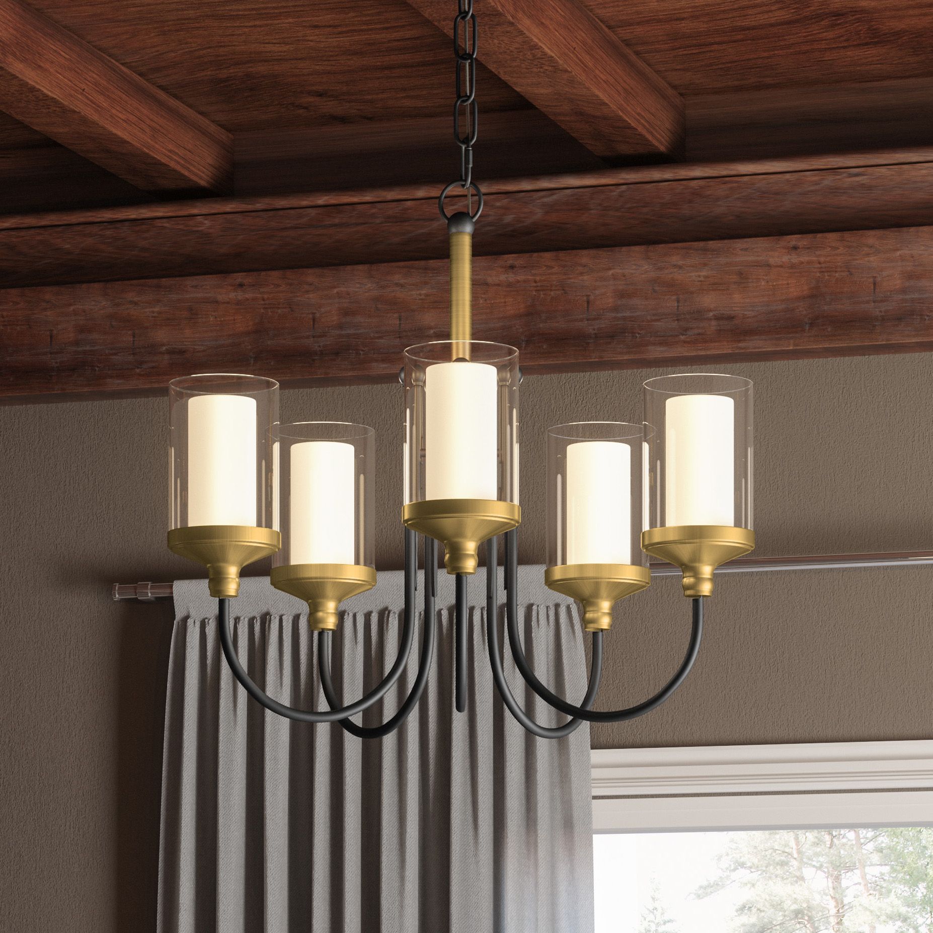 Image Quoizel Rowland 22" Wide Matte Black 5-Light Chandelier
