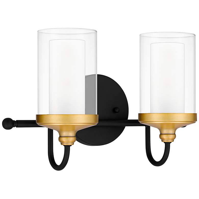 Image 3 Quoizel Rowland 9 inch High Matte Black 2-Light Wall Sconce
