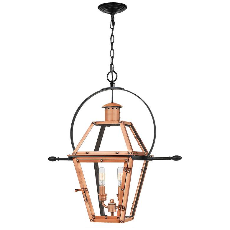 Image 3 Quoizel Rue De Royal 21.25" Wide 2-Light Aged Copper Lantern Pendant