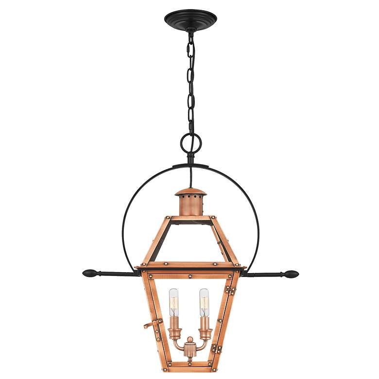 Image 5 Quoizel Rue De Royal 21.25" Wide 2-Light Aged Copper Lantern Pendant more views