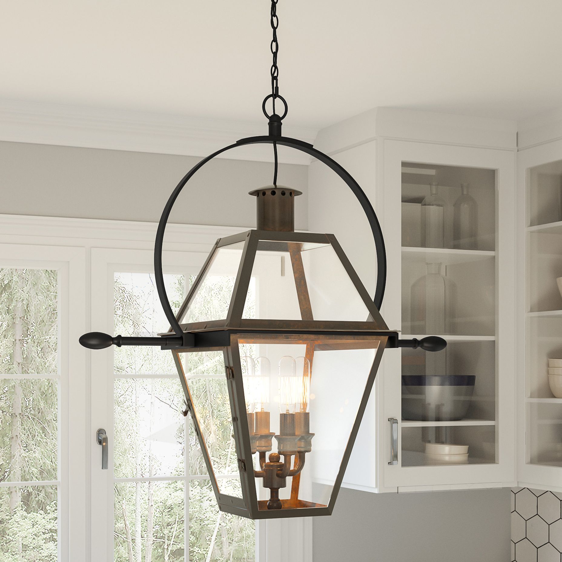 lantern pendant light bronze