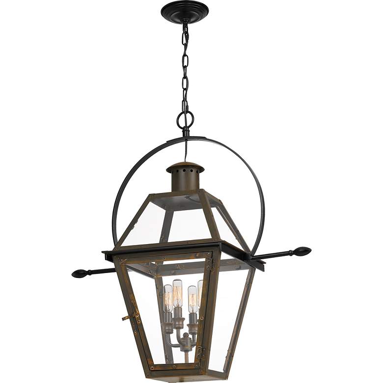 Image 3 Quoizel Rue De Royal 27.5" Bronze Traditional Lantern Pendant Light more views