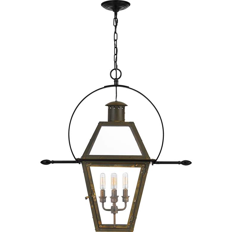 Image 4 Quoizel Rue De Royal 27.5" Bronze Traditional Lantern Pendant Light more views