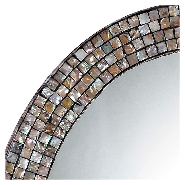 Image 3 Quoizel Sage Shell Mosaic 24 inch x 30 inch Oval Wall Mirror more views